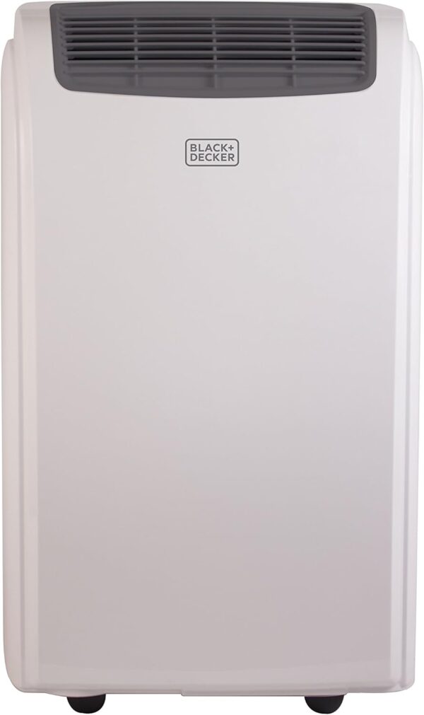 black+decker smart portable air conditioner, 12,000 btu for rooms up to 550 sq. ft., smart portable ac with follow me remote and window kit, bpact12wt, white