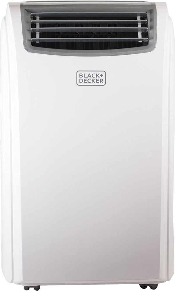 black+decker smart portable air conditioner, 12,000 btu for rooms up to 550 sq. ft., smart portable ac with follow me remote and window kit, bpact12wt, white