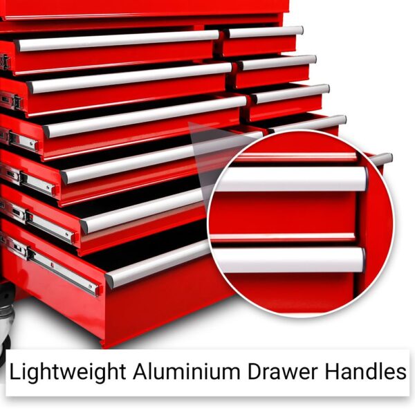 daytona 655 piece mechanical tool set with 43" 12 drawer red roller cabinet