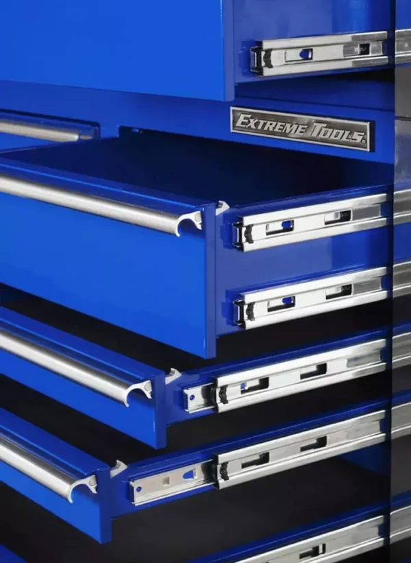 extreme tools rx series 55" 12 drawer roller with hutch and side boxes