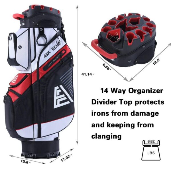 strike x tour cart bag – 14 way top with secure fit for every swing
