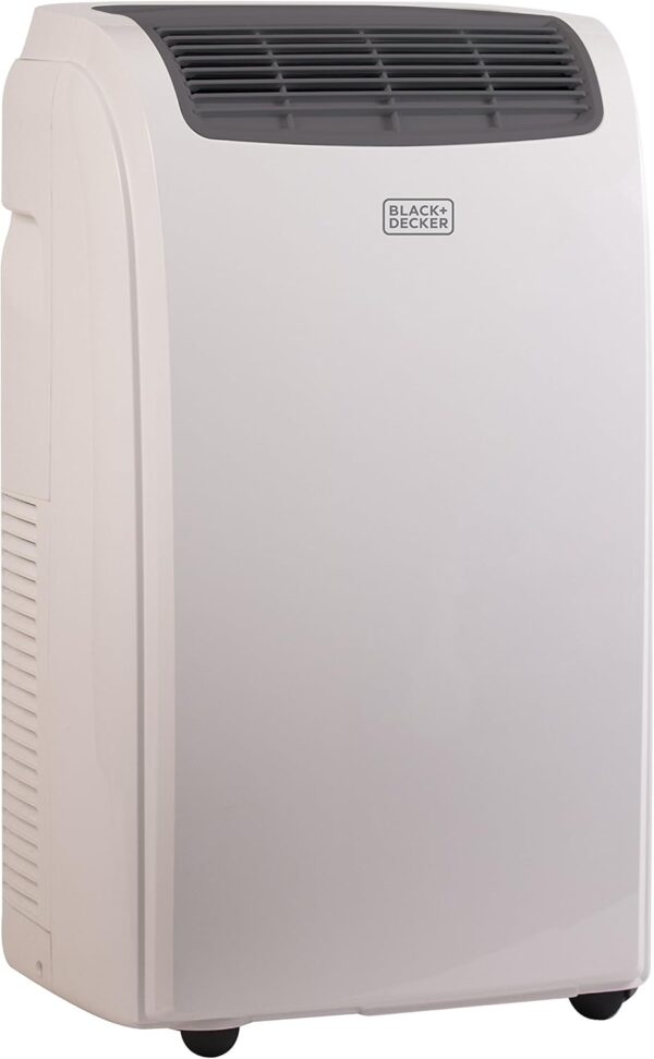 black+decker smart portable air conditioner, 12,000 btu for rooms up to 550 sq. ft., smart portable ac with follow me remote and window kit, bpact12wt, white