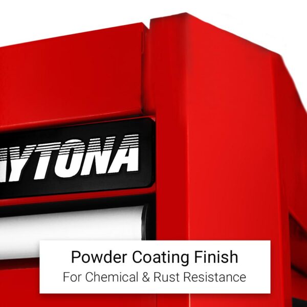 daytona 655 piece mechanical tool set with 43" 12 drawer red roller cabinet