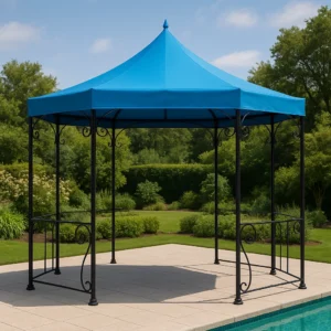 import placeholder for pergola quiosco exterior azul de acero y 284191815