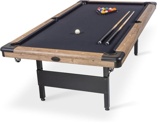 gosports 6, 7, or 8 ft billiards tables no assembly, choose your color portable pool table includes full set of balls, 2 cue sticks, chalk and felt brush