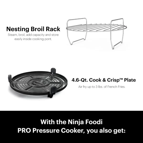 shark ninja foodi 11 in 1 6.5 qt pro pressure cooker + air fryer with stainless finish
