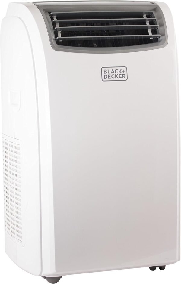 black+decker smart portable air conditioner, 12,000 btu for rooms up to 550 sq. ft., smart portable ac with follow me remote and window kit, bpact12wt, white